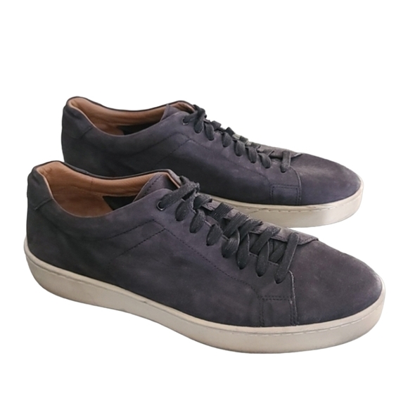 VINCE Slater Graphite Black Suede Leather Minimalist Dress Sneakers 45 11 - Picture 2 of 16